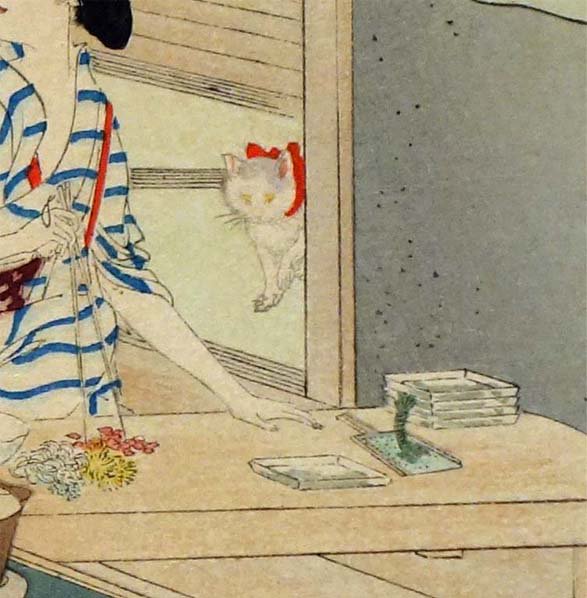 水野年方の「茶の湯日々草」は、茶の湯の様子を順番に図解したシリーズ