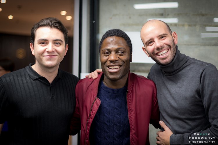 TheFoodSauceUK's tweet photo. Colin with Alessio from @crowdfooding and George from @CinnamonBridge at Tuesday's #CBootcamp! Huge thanks as always to @foodenvyphoto . . . https://t.co/d3jss7mfA8