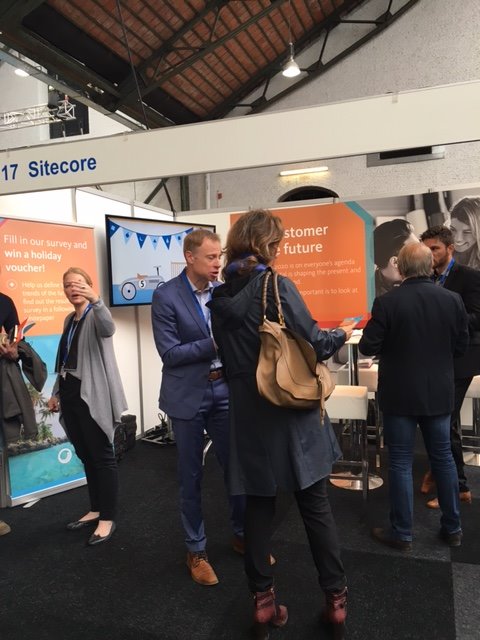 SitecoreBelux's tweet photo. Pass by the #sitecore booth at #digitalfirst16 #df16, fill in our survey and win a holiday voucher.https://t.co/Ykk5WJvs6T https://t.co/XTTydLNuCQ