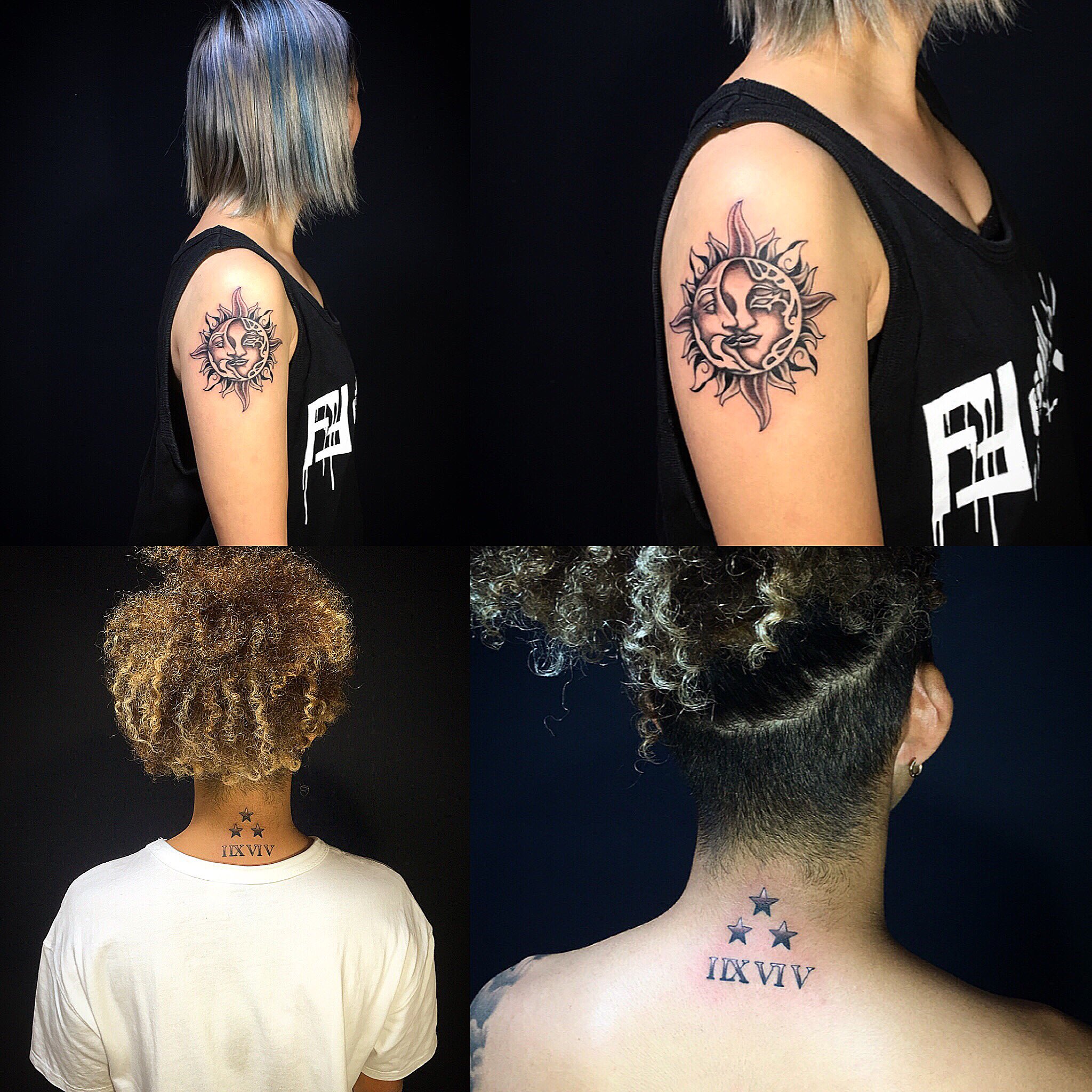 Twitter 上的 彫師美漸 Bizen Art Tattoo Studio 太陽と月 持ち込みデザインをアレンジ 星と英数字 タトゥー 太陽 月 英数字 星 刺青 彫師 美漸 Tattoo Art Fashion T Co 0qnt07tpvi Twitter