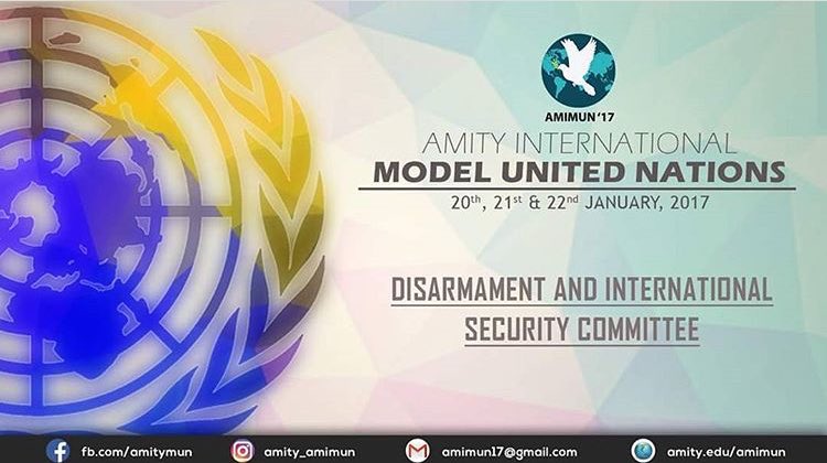 Amity_Amimun's tweet photo. 🔹Presenting to you the first committee being simulated at AMIMUN'17 - Disarmament and International Security Committee. #amimun'17 🔹 https://t.co/7w7xhZNJ9t