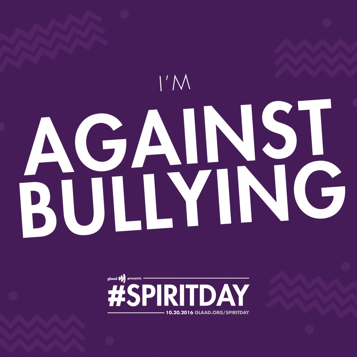 TrevorProject's tweet photo. Today is #SpiritDay! Celebrate with @glaad &amp; show your support by wearing purple 💜 Remember, we're here for you 24/7 at: 866.488.7386 💜 https://t.co/K8s81ATCLA