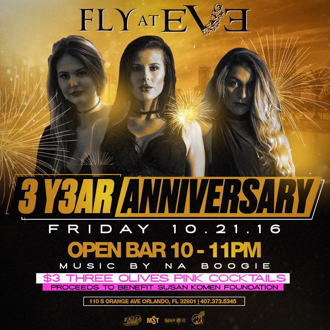 This Friday celebrate EVE 3 year anniversary with OPEN BAR 10-11PM ✨🍾🍸🍹🍻 Time flies when you're having fun, join the #party!