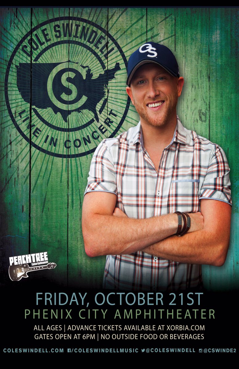 PHENIX CITY, AL - Can't wait for <a href="/coleswindell/">Cole Swindell</a> TOMORROW NIGHT! Who's coming?! 

Tickets > xorbia.com/e/pe/cole-swin…