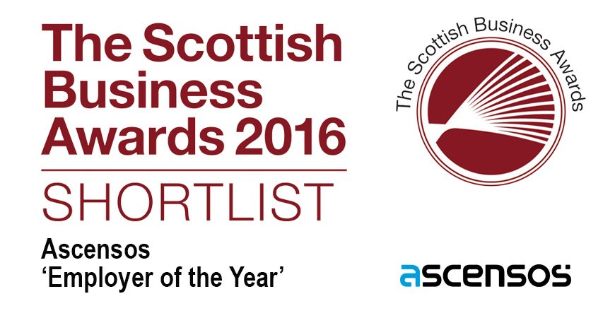 ascensos's tweet photo. Thrilled to be shortlisted in the ‘Employer of the Year’ category at the 2016 Scottish Business Awards! https://t.co/jePFeJzVbb 👍 #theAteam https://t.co/6TwinlFNbL