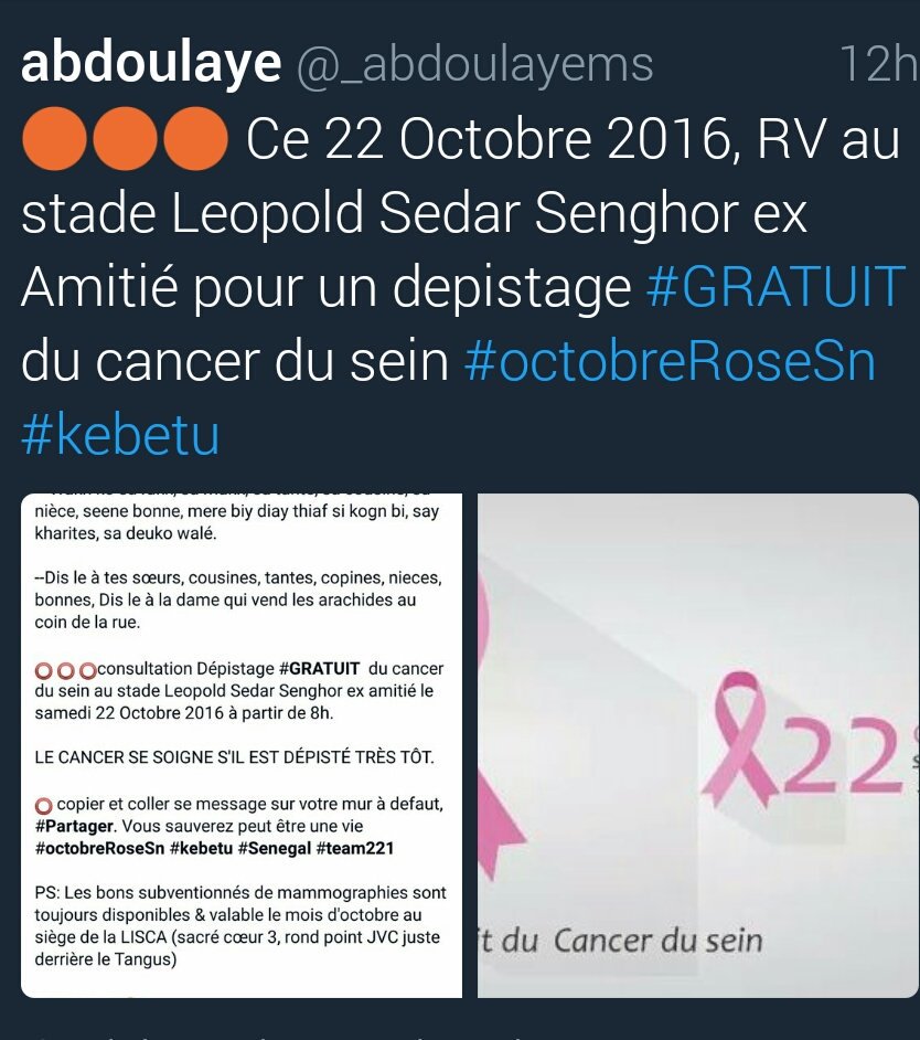 4bdoulaye_ms's tweet photo. 🔴🔴🔴🔴🔴🔴🔴🔴🔴🔴
J'AI BESOIN DE VOUS #TL221
I NEED HELP #KEBETU

Je veux 1000 #RT sur le Tweet que j'ai épinglé sur mon profil.
#octobreRoseSn https://t.co/GtiAxQ8HV0