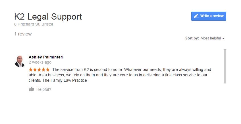 K2LegalSupport's tweet photo. A lovely review from our customer for our Bristol team @K2LegalSupport #Bristol
#workinghard #rewarding Thank you @ Family Law Practice https://t.co/gfE24fg7JR