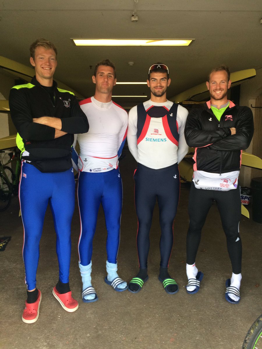 The #BRSC16 Open Coxless Four of <a href="/CameronJLBuchan/">Cameron Buchan</a> <a href="/CMcBrierty/">Callum McBrierty</a> <a href="/barnstentiford/">Barnaby Stentiford</a> &amp; <a href="/RossiBoy2/">Matt Rossiter</a> about to head out for their 2nd session! #rowing