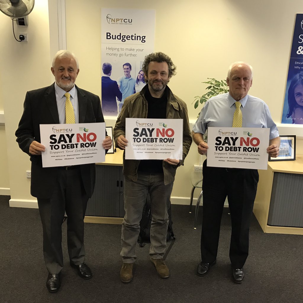 CredUnionsWales's tweet photo. RT @tony_colville: Visit @nptcreditunion for @michaelsheen opening his account! #nodebtrow #ICUday @CredUnionsWales https://t.co/4WawCzdYoU