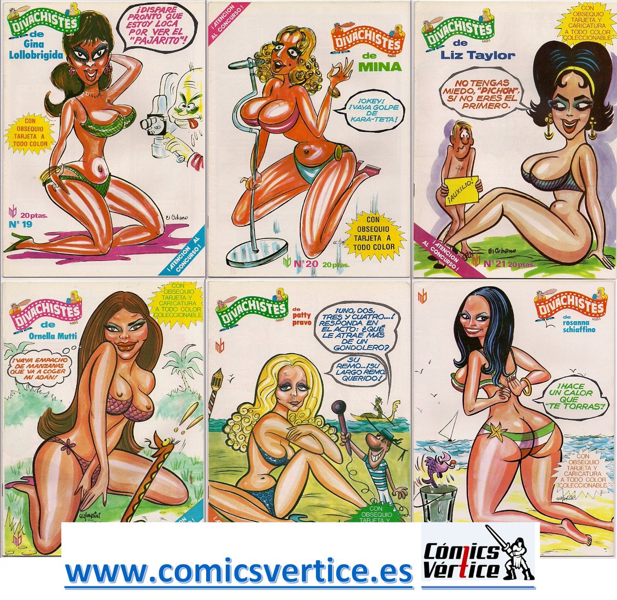 #Divachistes, Marc Ben, también revista erótico humorística de los 70 (35 números). Disponible en #cómics vértice. 
comicsvertice.es/index.php?id_c…