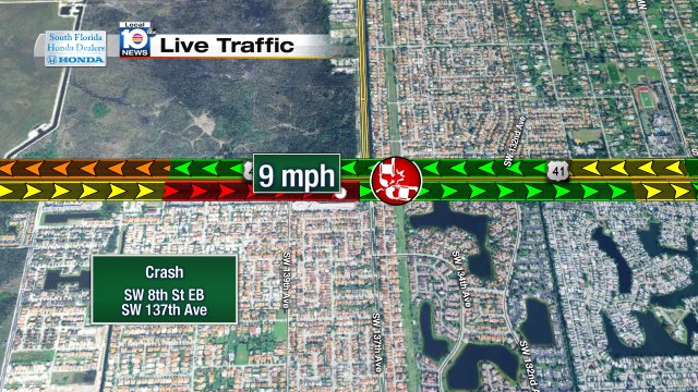 Crash on SW 8th St EB at SW 137th Ave #traffic https://t.co/pjCNijytsC