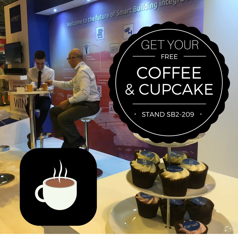 UnionSystemsUK's tweet photo. Need a recharge?...Stop by for a coffee and cupcake and recharge yourself and your phone with @aircharge1's tables @sbshowUK #sbshow #UKCW https://t.co/NkONjFVg7R