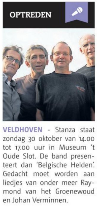 Voor in de agenda: zo 30 okt 14u, Stanza in <a href="/hetmuseumcafe/">hetmuseumcafe</a>. Met een ode aan hun Belgische helden. Tot dan!  Info: ow.ly/4uPI305mz0W