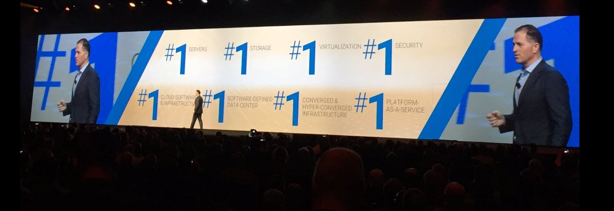 MichaelDell's tweet photo. Huge Thanks to our customers, partner and team for making #DellTechnologies #1 in Everything, Now All in One Place #DellEMCWorld https://t.co/WYTVqIuH5Y