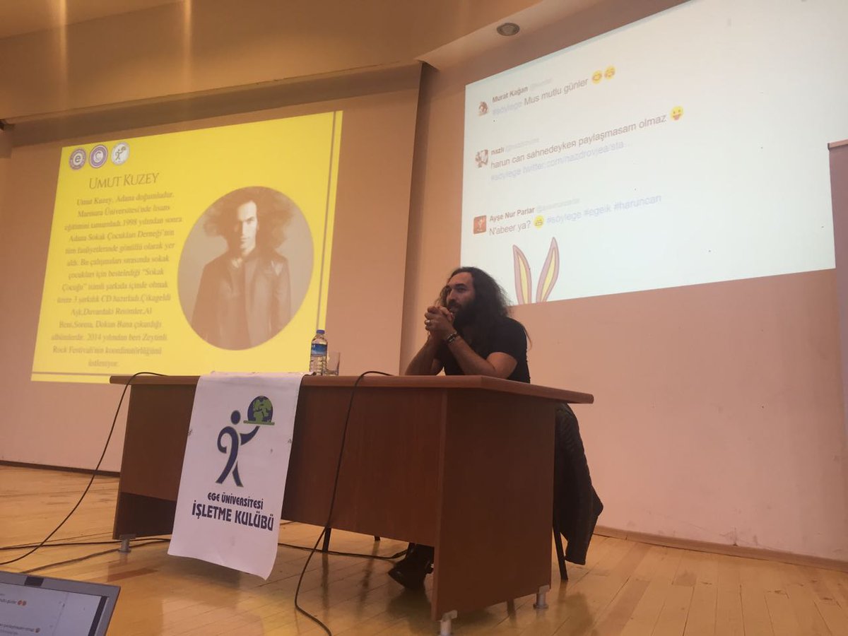 Söylege etkinliğimizin son konuğu, Zeytinli Rock Festivali'nin mimarı Umut Kuzey sahnede bizlerle!#egeişletmekulübü #egeik #egeiibf #söylege