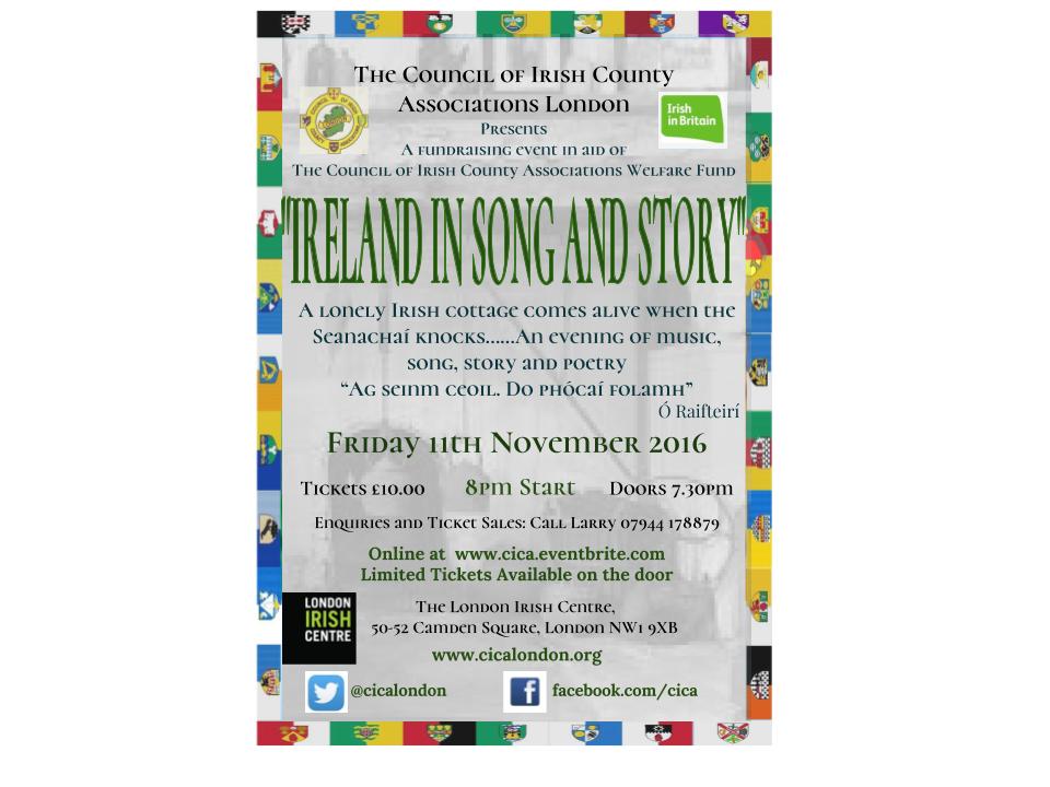 cicalondon's tweet photo. Join us on 11th November for 'Ireland in Song and Story' TICKETS on sale Now https://t.co/dPflD9v4B3