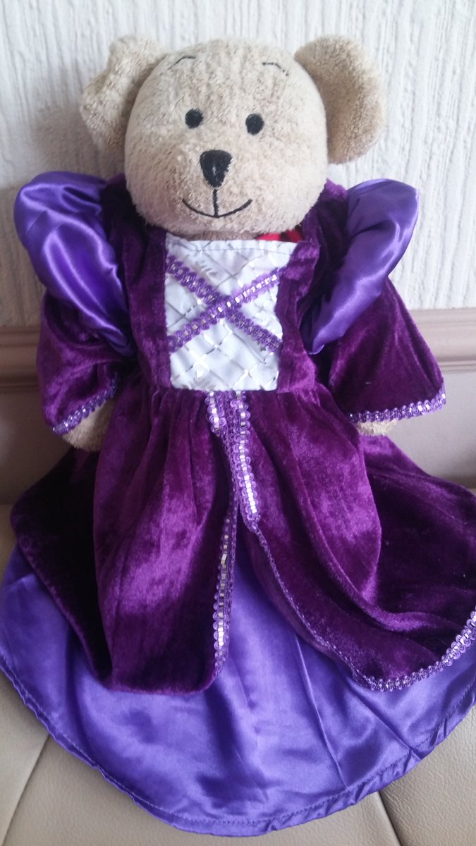 TourGuideTed's tweet photo. Our Tabithalike bear Whitby (boy) offered to help with sizing as the Medieval Princess dress only comes in large! #helpfulbear #stuffiestuff https://t.co/5srX5OTdqZ