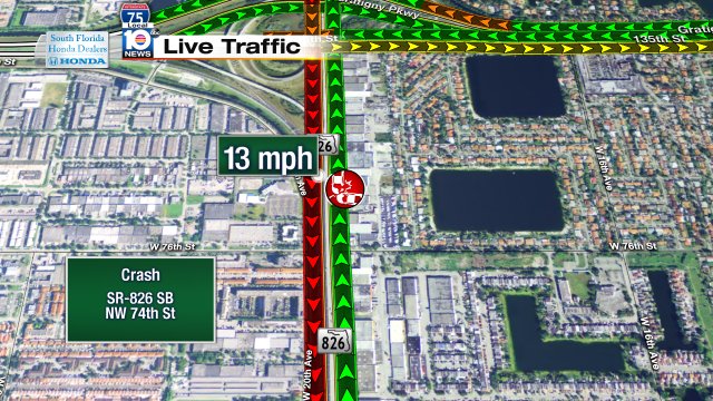 Crash on SR-826 SB at NW 74th St #traffic https://t.co/SoAlQmiPh4