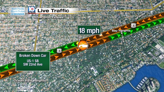 Broken Down Car on US-1 SB at SW 22nd Ave #traffic https://t.co/xt0I7VkjNR