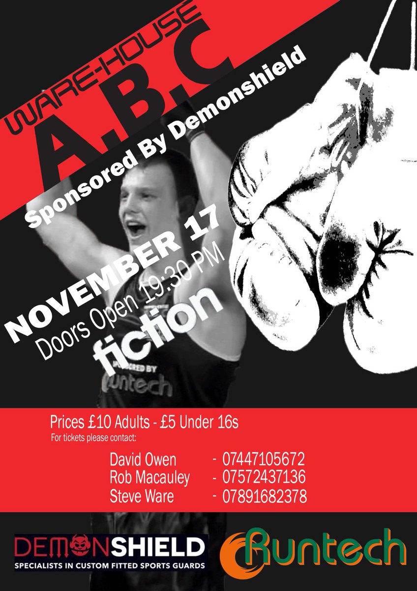 Ware_HouseABC's tweet photo. 17th Nov, @FictionSwansea come down and support the only city centre #boxing gym in #Swansea. Tickets available now from @FunkyPump  RT https://t.co/ruCkNjoUOU