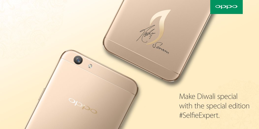 Celebrate Diwali with #YourBestDiwaliGift #OPPOF1s it has gilded Diwali pattern with signatures of Hrithik &amp; Sonam. -bit.ly/2dslP8S
