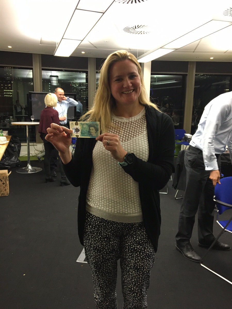 reengageuk's tweet image. Georgina, from our friends @sackerspensions, donated her first plastic £5 note to us. You can do so too: bit.ly/1MTH9P9 #firstfiver