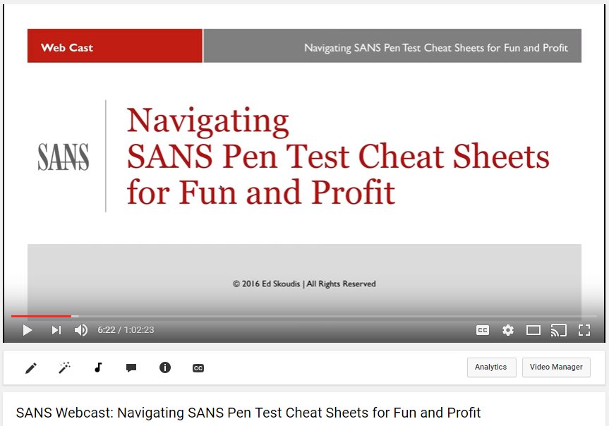 SANSOffensive's tweet photo. SANS | Archived Webcast

Navigating the SANS #PenTest Cheat Sheet w/ @edskoudis

Watch/Free: https://t.co/xIl8dyvC0I https://t.co/lQgHx8Bu6v