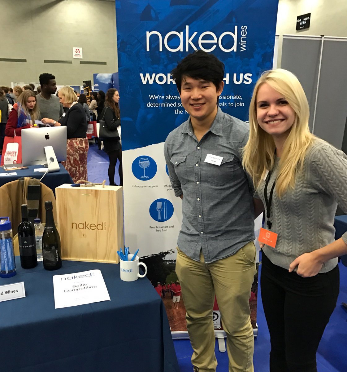 Nrgarner's tweet photo. @Thyngs at @NakedWines #workwithus stand at #ROF2016 @uniofeastanglia - win a case of wine! https://t.co/O7hqBqciMk