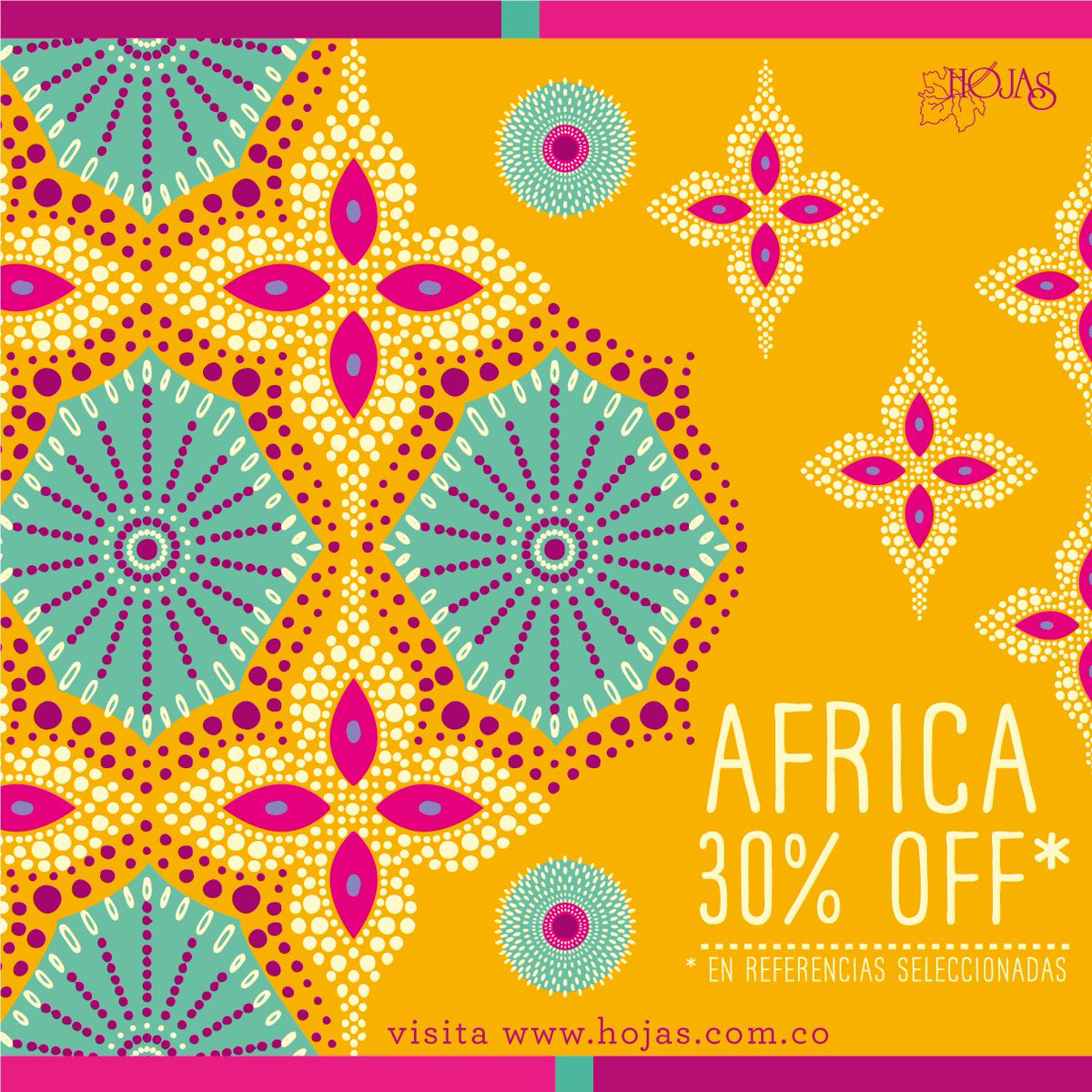Aprovecha nuestra promoción y llévate todo el color de AFRICA a tu casa! Encuentra los productos de esta colección hojas.com.co