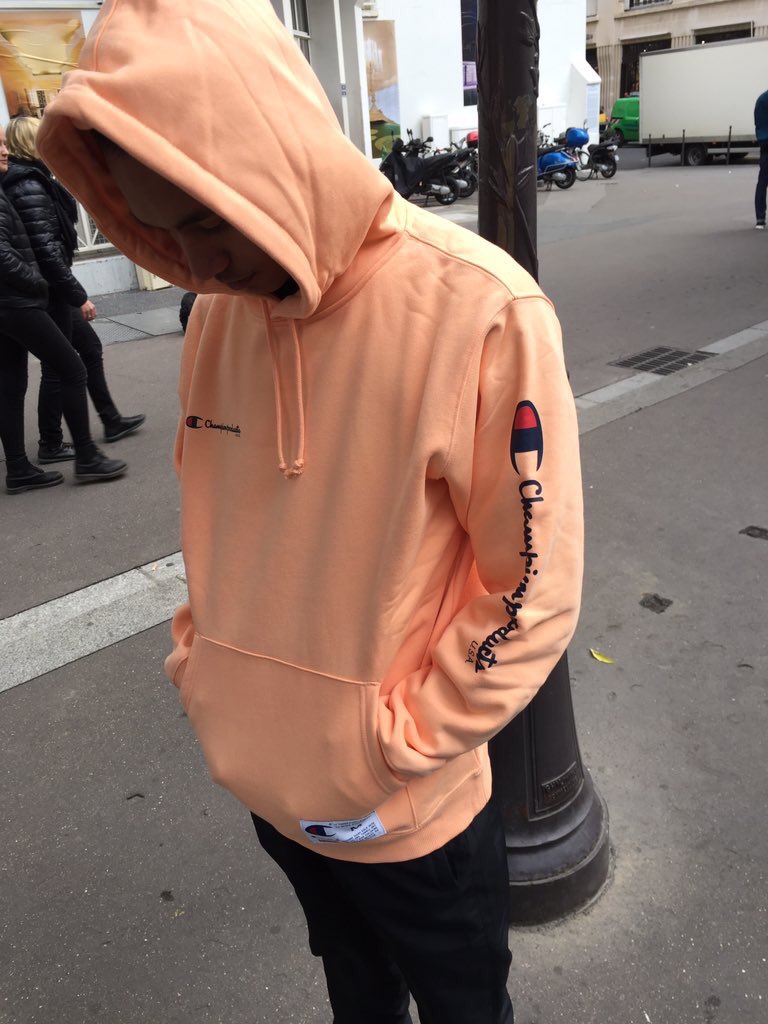 peach supreme champion hoodie