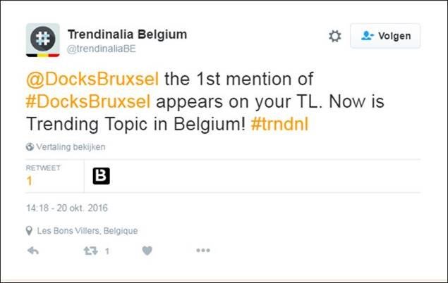 TheLittleVCE's tweet photo. 💪 100 000 fans checked
👍 Crowded opening Thursday checked
👉 Trending topics on Twitter checked 
#docksbruxsel #brussels #bigopening https://t.co/zQv0h00BNx