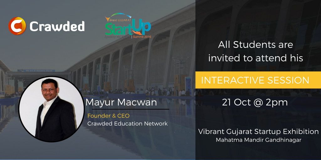 crawdedindia's tweet photo. All students are invited to attend @mayurmacwan's Interactive Session at the VG Startup Expo!
@vgstartup @IAMAIForum
#vgstartup #Crawded https://t.co/JEla19RJXk