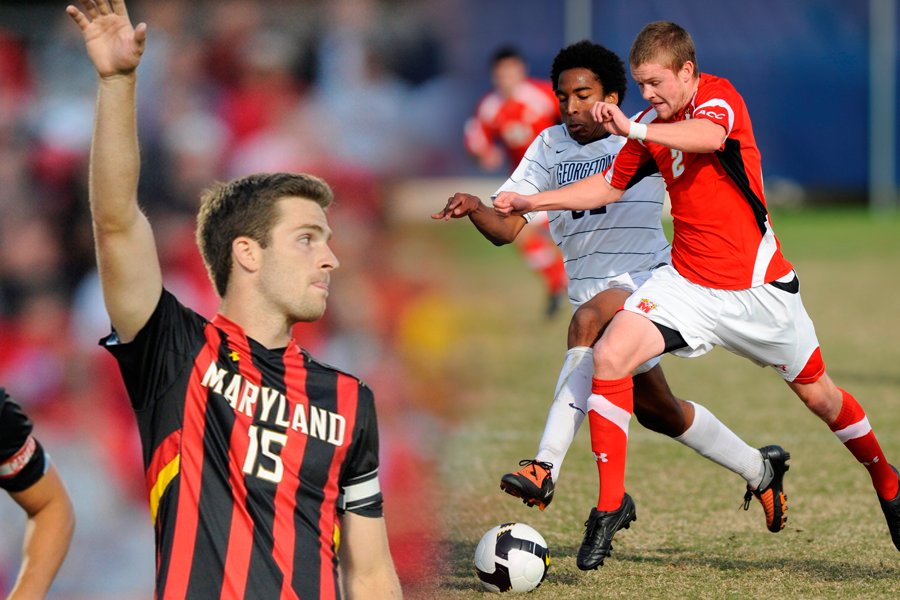 MarylandMSoccer's tweet photo. #TBT to @pmullins14 and @Tkemp02! This duo will be reppin' @dcunited at tomorrow night's match against Hofstra! #FearTheTurtle | #TerpFam https://t.co/WIfciIHYxN