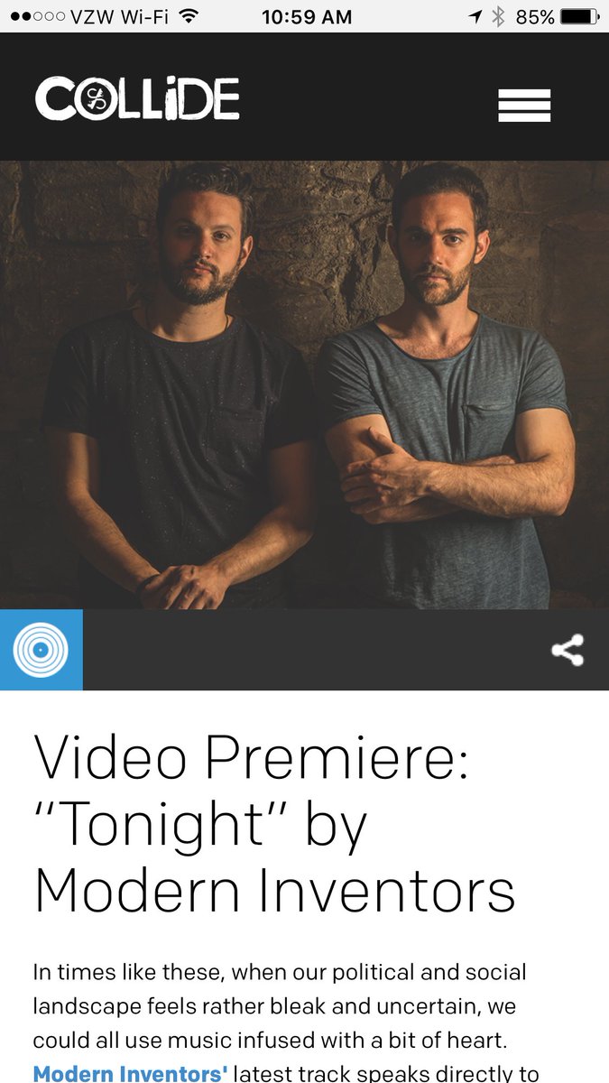 Thanks to @culturecollide for premiering our video for "Tonight" 🙌🏼 head over to <a href="/Vevo/">Vevo</a> to check it out vevo.ly/RHtbOp