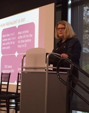 RickPfeiffer's tweet photo. DVSU Director Anne Murray speaking at @ywcacolumbus Leadership Luncheon to recognize October as National Domestic Violence Awareness Month. https://t.co/AxHL3dcVDG