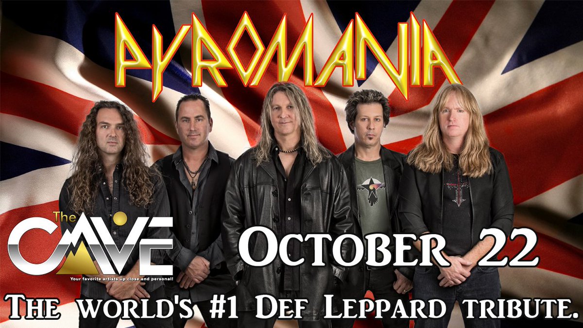 TheCaveBigBear's tweet photo. [FLASH SALE] 50% off @PYROMANIA_Band GA tickets until 11:59PM tonight! Code: DEFLEPPARD Use: https://t.co/l3Y19JpQ75 https://t.co/y6y2Ku3n6m