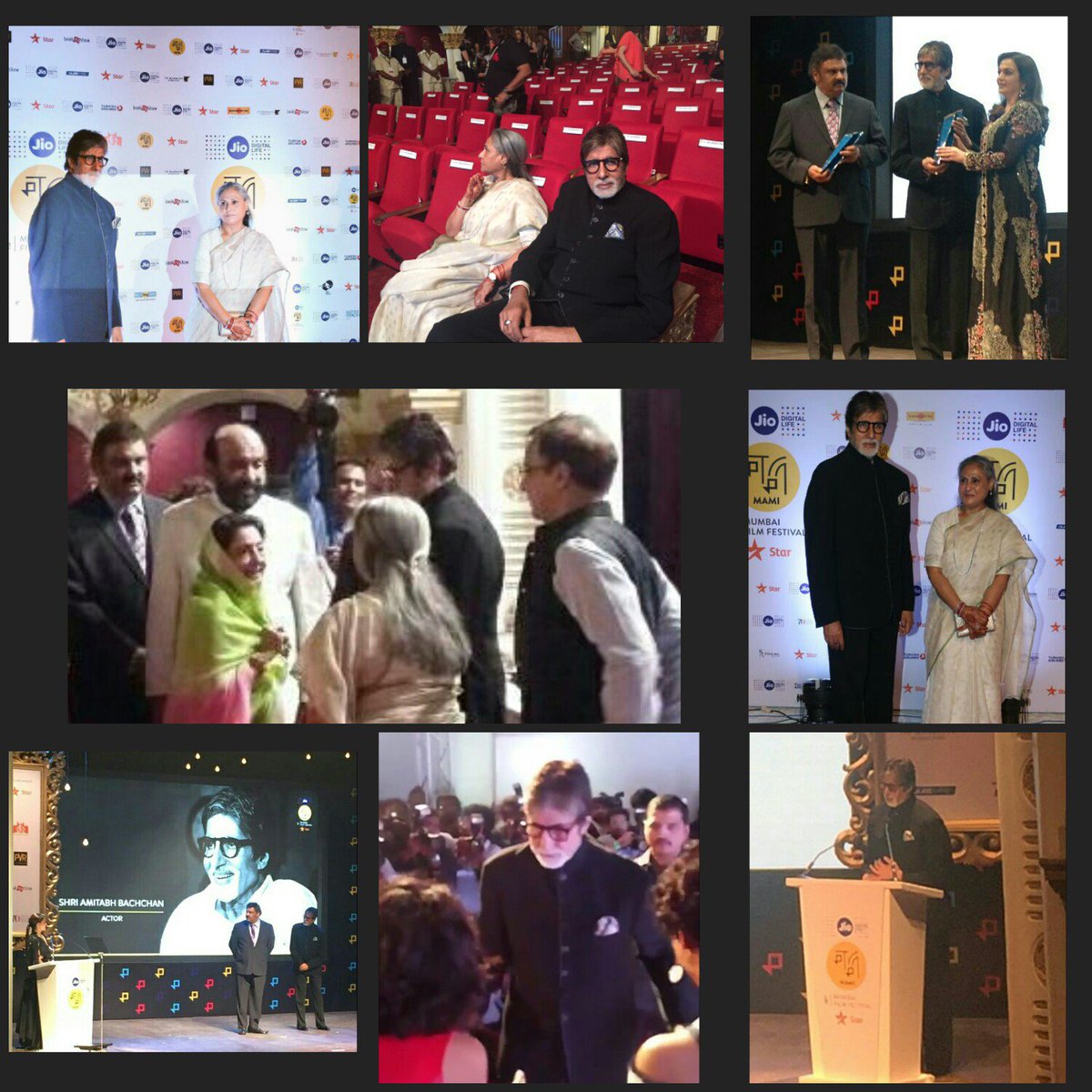 @SrBachchan Sir with #Jayaji walked the Red carpet at the 18th #JioMAMI Film Festival 
@reliancejio @Mumbaifilmfest 😊☺