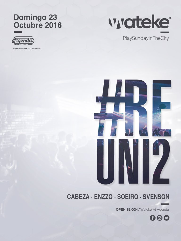 Wateke_Club_Vlc's tweet photo. DominGo #reuni2. Sesión #backToBack con @djdavidcabeza, Enzzo, @jaimesoeiro y @omarsvenson . 
#playsundayinthecity #wat? #we❤️b2b https://t.co/7cweBMq6vw