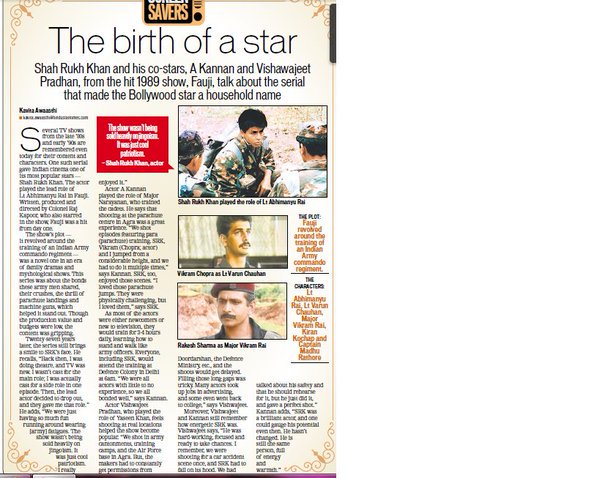 #throwbackthursday @vishfulfilled shares his memories from his show #Fauji in @htTweets Thanks @iamKav #PR #clientdiaries #dharmishthasdiary
