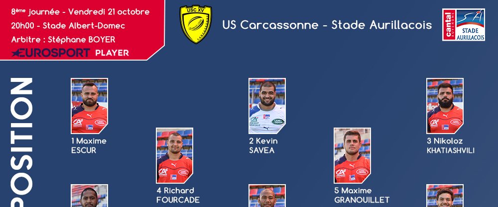 SArugbyofficiel's tweet photo. La présentation du match et la compo pour affronter l'@USCXV demain soir sont à découvrir sur notre site ➡️ https://t.co/MtiD0Rvzgb #USCSACA https://t.co/0EaXE1VHIf