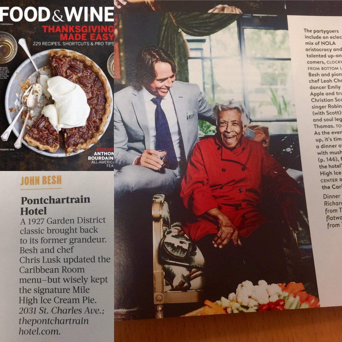 Celebrating the revitalization of @ThePontchHotel in #NOLA with <a href="/chefjohnbesh/">John Besh</a> in @FoodAndWineMag #CaysonDesignsSF