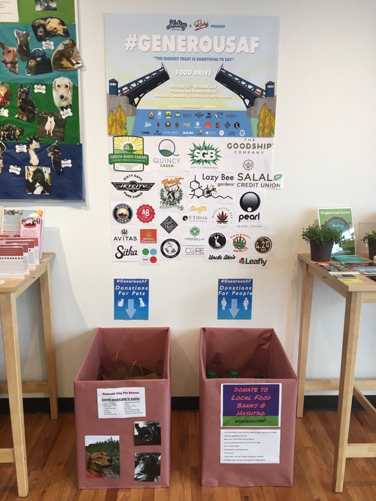 SeattleHashtag's tweet photo. Donate canned goods or pet supplies and get 10% off your purchase! #generaousAF #fallfooddrive https://t.co/uBuRBoX0c2