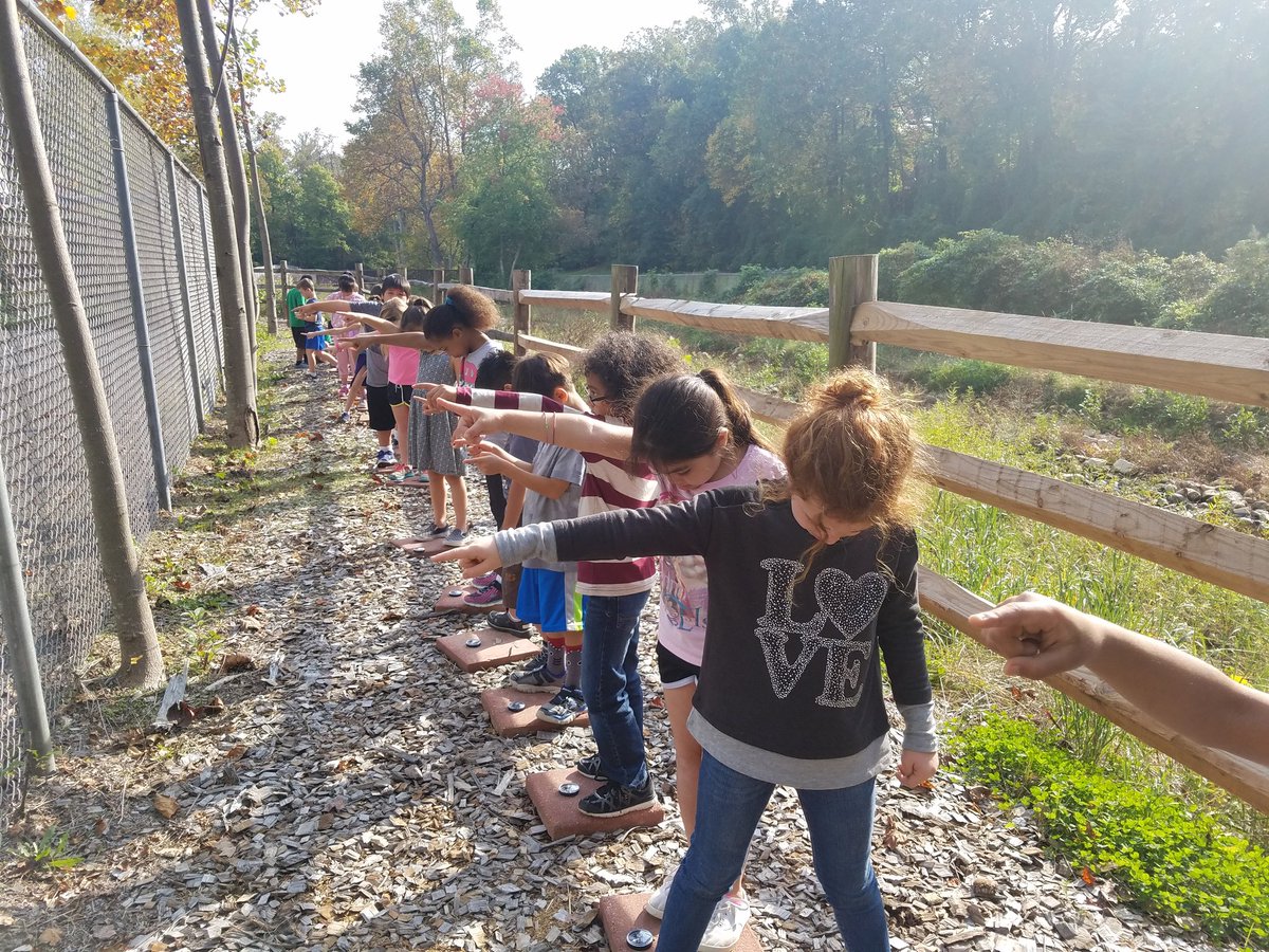 DanielsRunES's tweet image. 2nd grade scientists use compasses to find cardinal directions. #spaceforlearning #schoolyardhabitat