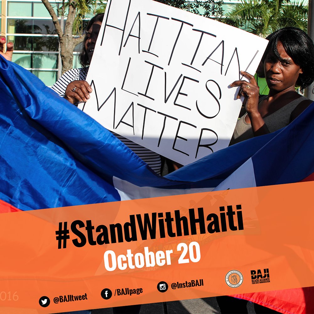 BAJItweet's tweet photo. Over 2,000 Haitian migrants are being held in detention with no end in sight. Demand @DHSgov release Haitian detainees and #StandWithHaiti https://t.co/k8r40OcsER