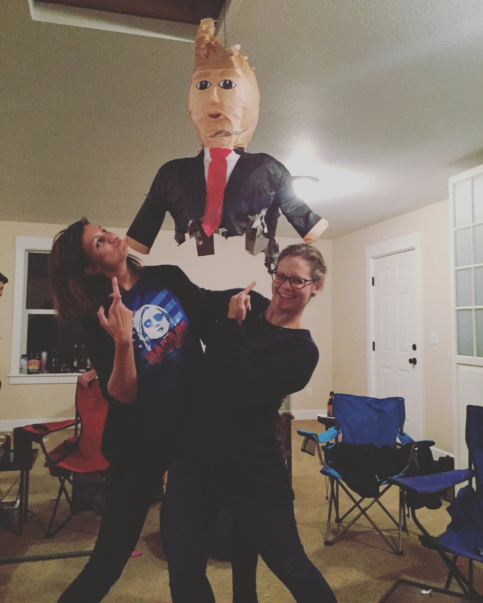 eadams79's tweet photo. #IAmANastyWomanBecause I throw debate parties w/ Trump piñatas from my neighborhd Mexican grocery store. #wevote https://t.co/LpKfzmSg1L