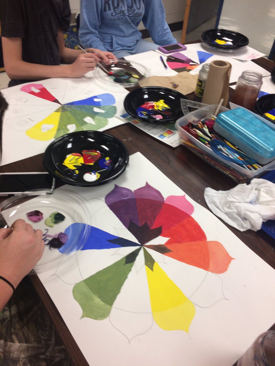 kelseyb_whaley's tweet image. Making a lot of progress in Art I today! #creativecolorwheels #mixingcolors #marshallcopride
