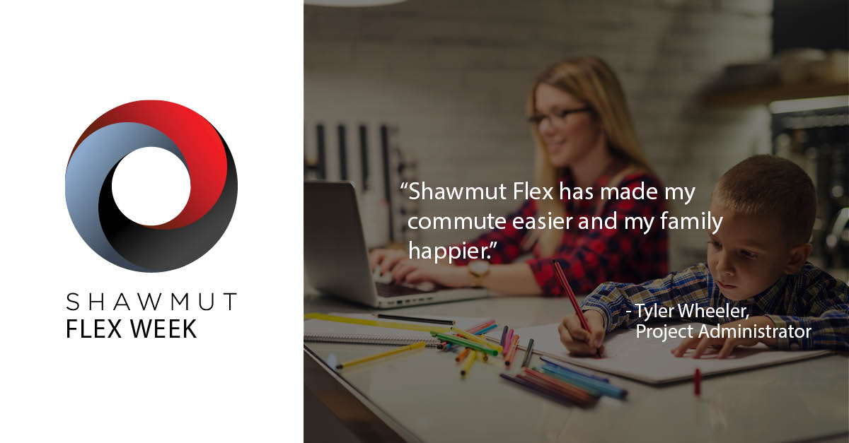 Shawmut_Builds's tweet photo. What does #ShawmutFlex mean to Tyler Wheeler? It allows her to pick up her grandchildren at the bus. #NatlFlexDay https://t.co/rCPdC8S15C https://t.co/RCmLLAuWIs