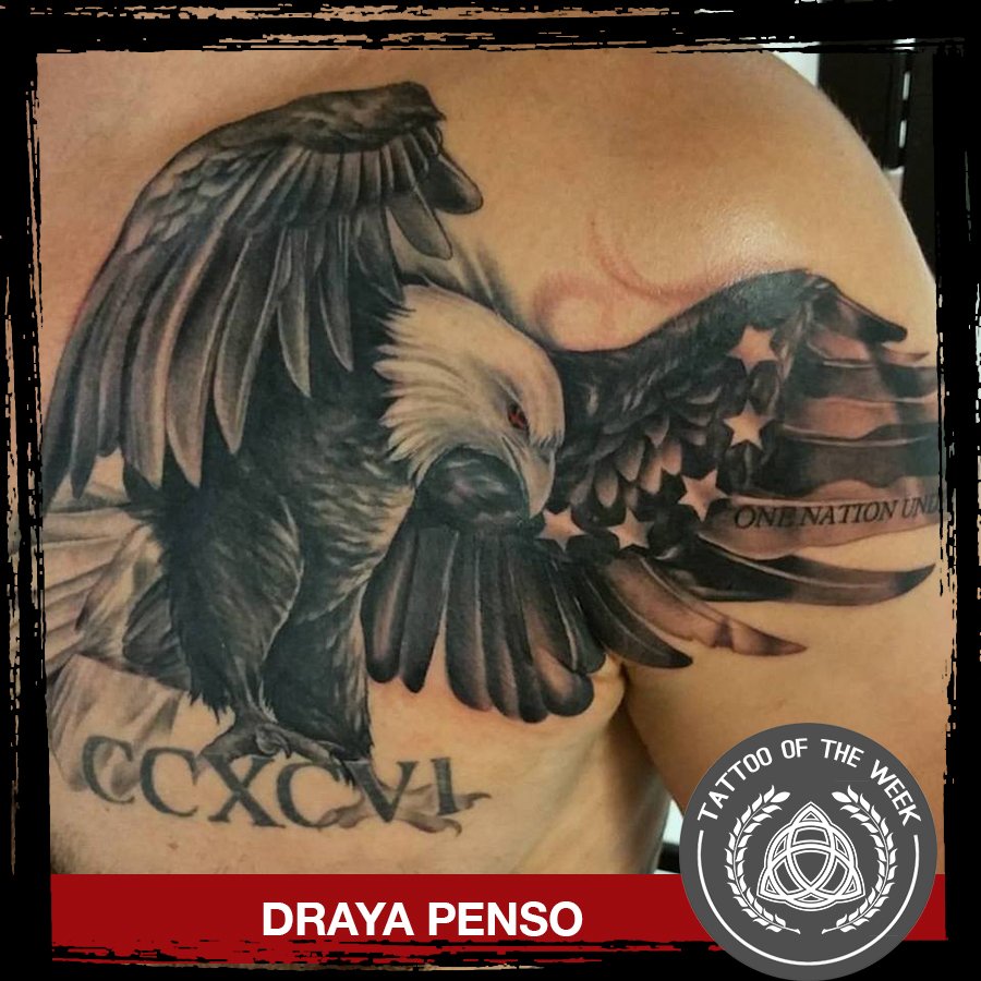 trinitytattoovb's tweet photo. Draya takes the win again this week with this RAD eagle flag piece! Call the shop or stop by for booking details #trinitytattoovb #winner https://t.co/s2XK53IHzP