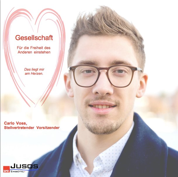 JusoEimsbuettel's tweet photo. Carlo ist stellvertretender Vorsitzender und setzt sich für eine #starke und #solidarische Gesellschaft ein. https://t.co/zvWbucTKKr