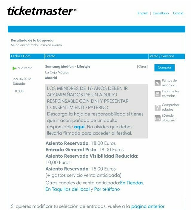 blayledo's tweet photo. @MadFunFest ¿Podéis explicarme este cambio de precios? Devolvednos la diferencia porque a las pruebas me remito (29,71€ VS 18€) : https://t.co/qc2JFOZm1s